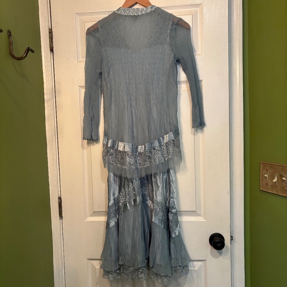 Light Blue Komarov Dress and Cardigan Set - Picture 2 of 15